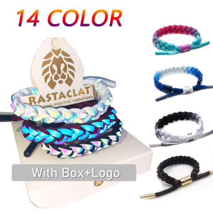 RAISS Little Lion Shoelaces Men Woven Bracelet With Box Black Couple Wristband Lightweight Reflective Bracelet