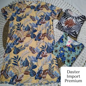 DASTER PENDEK JUMBO WANITA BAHAN KAOS IMPORT ADEM PREMIUM HOMEDRESS PENDEK BERMOTIF LD 130 PB 100