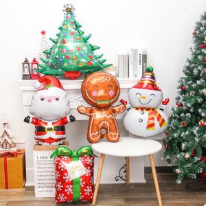 Merry Christmas Foil Balloons Santa Claus Balloon Snowman 2021 Christmas Tree Baloon Christmas Party Decor Home 2022 New Year