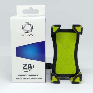 VINYX Holder Handphone Charger HP USB 2 in 1 Stang dan Spion Motor 2.1A - Hijau