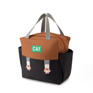 Túi đồ ăn trưa cách nhiệt phong cách với thiết kế chân mèo cho văn phòng và dã ngoại ngoài trời