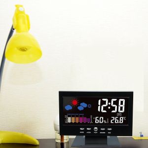 Đồng hồ báo thức báo nhiệt độ độ ẩm màn hình led đa năng để bàn nhiều  siêu đẹp