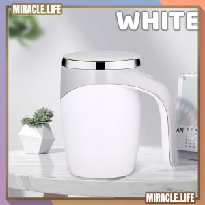 Rechargeable Automatic Stirring Mug 304 Stainless Steel Auto 380ml Mixing Magnetic Coffee Cup With Lid Travel Self Stir