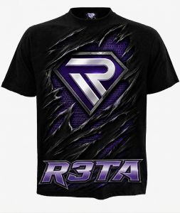 R3TA10 | R3TA Brand Crew-Neck Shirt Athletic Cotton Black Complete Set With COA