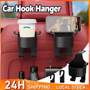 Car Seat Headrest Hook Hanger Storage Organizer Universal with Cup Holder for Handbag Fit Universal Vehicle Car Accessories VA318