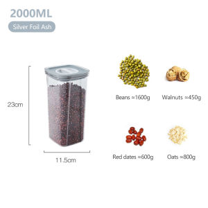 Transparent Airtight Container Food Storage Easy Open Lock Lid Dry Food Storage Leak Proof Canister Jar Sealed