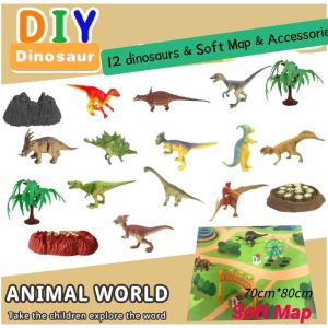 SG Seller | Dinosaur Truck Toys Set Kids Dinosaur Toys Truck Carrier With Light Music and Sound Dinosaur Toys Playset Including 3 Pull Back Trucks For Toddler