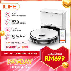 ILIFE【Local Warranty】[New Launch] A30 PRO Robot Vacuum Cleaner Schedule Planned Routing Cleaning up to 5000Pa Suction Power Voice Prompts Auto Recharge ﻿