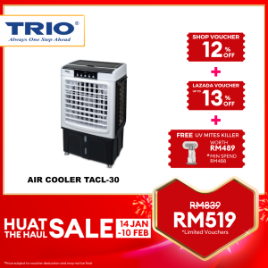 Trio Heavy Duty Air Cooler with 3-side Honeycomb Cooling Pad (30L)