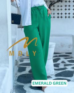 MDLY Celana panjang kain wanita/Celana Casual Soft Linen/Celana Pinggang Karet/Hajra Pant by Mdly
