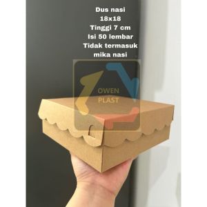 DUS NASI DUS SELAMETAN DUS NASI KOTAK DUS CATERING DUS NASI 18X18 20X20 50 LEMBAR