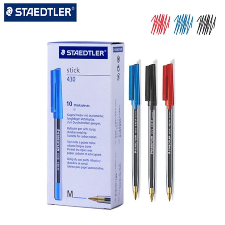 10Pcs STAEDTLER Ballpoint Pen Stick 430M Color Drawing Writing