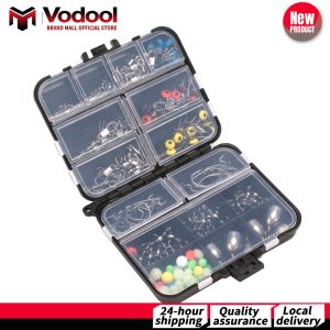 Portable 162pcs Fishing Accessories Kit Hooks Swivels Fishing Sinker with Ring Carp Fishing Tackle Boxes