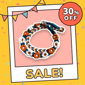 Dây treo móc khóa móc treo điện thoại thẻ túi sách Handmade macrame hoa cúc xiu xinh