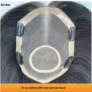 3 Net Silk Top +NPU 100% Human Hair Piece Black Hair Topper Hair Replacement Cover White Hair Breathable And Lightweight Wig Increase Hair Volume For Women