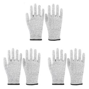 3 Pair Work Gloves Cut Resistant Safety Cutting Protective Gloves Stage 5 Protections Cut Proof Gloves for Kitchen Outdoo