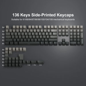 Womier 136 Phím in mặt bên hông Backlit đúp bắn phím cơ PBT Gradient tỏa sáng thông qua RGB Keycap cho Gateron Cherry MX Gamer Bàn phím cơ