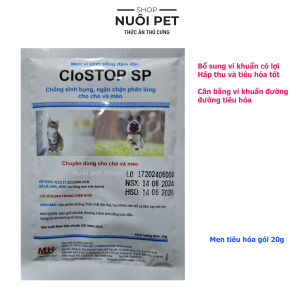 Men tiêu hóa vi sinh sống CloSTOP SP Cho Chó Mèo 20g - Hiệu quả cao trong phòng ngừa tiêu chảy - Nuôi Pet Shop