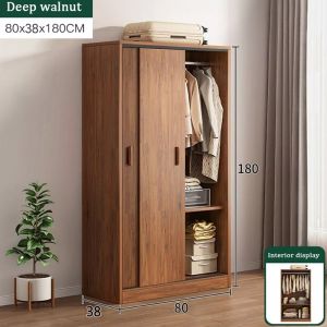 Wardrobe Bedroom Wood Storage Cabinet Furniture Wardrobe Organizer Wardrobe Sliding Door Large Capacity