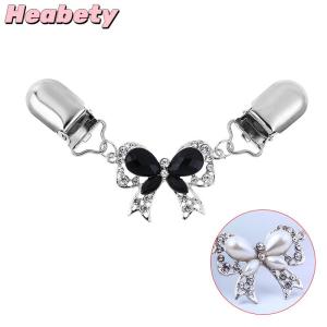 Heabety Fashion Bow Cardigan Sweater Blouse Pin Shawl Brooch Clips Duck Scarf Clasps