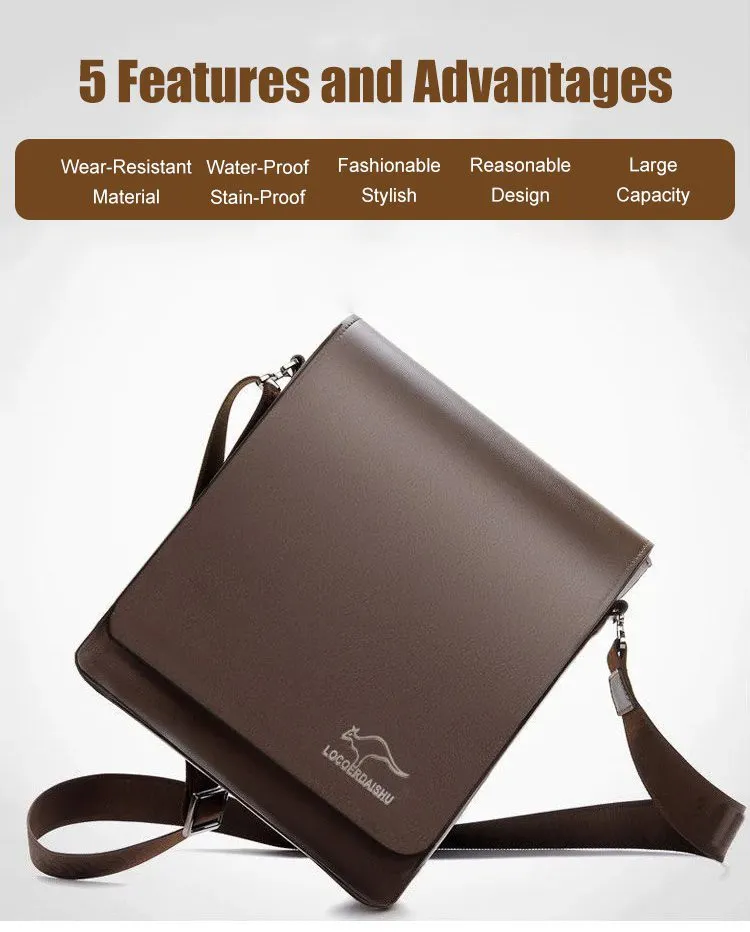 Angel House】Kangaroo Luxury Brand Vintage Men Messenger Bags For