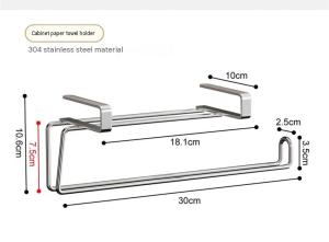 ❣️SPACEIDEAS❣️ SS304 Stainless Steel Kitchen Paper Towel Holders Towel Paper Hanger Kitchen Tissue Holder Tissue Hanger Tissue Rack Kitchen Towel Rack Kitchen Towel Hook Kitchen Paper Roll Holder Kitchen Towel Organizer Kicthen Paper Hanging Rack