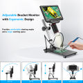 TOMLOV DM201 Pro 7 Inch Digital Microscope 32GB, High Definition Industrial Inspection Mobile Phone Maintenance Magnifying Electron Microscope With Screen. 