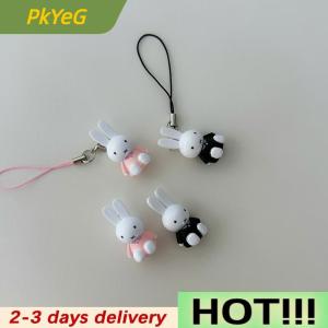 PkYeG Cute Miffy Bunny Phone Lanyard Cartoon Rabbit Mobile Phone Chain Cellphone Charms Keyring Camera Pendant For Girl Gifts