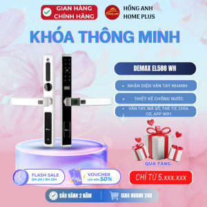 Khóa vân tay cửa nhôm Demax EL588 WH chống nước IP56 cho cửa lùa và cửa mở cao cấp công nghệ Đức