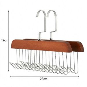 Universal 8 Hooks Hanger 8 Hook Solid Wood Hanger For Clothes Storage Organize