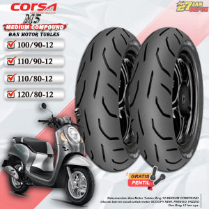 Ban Motor Matic Tubeless Corsa M5 Ring 12 Ban Motor Scoopy FreeGo Fazzio Vespa Tubles Ring 12