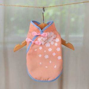 Baju anjing dan kucing baju imlek cheongsam hewan anabul warna cerah