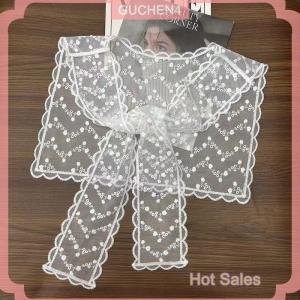 GUCHEN4🎀 Ren Crochet rỗng giả cổ áo phụ nữ Khăn choàng nhỏ trang trí giả cổ áo phụ nữ quần áo phụ kiện có thể tháo rời cổ áo