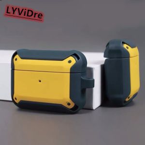 Armor protection Cover For Apple Airpods 3 Pro Case TPU PC Anti-fall Cover For AirPods 1 2 3 Pro Accessories Wireless Earphone Case With Keychain