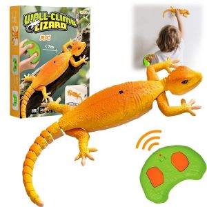 VIVIDI Rechargeable Wall Climbing RC Lizard Toy Realistic with Swing Tail Kids Remote Control Toy Gifts Remote Control Robot