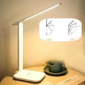 MBMSHEGH Desk Lamp LED 3 Color Dimming Table Lamp Study Lamp USB Chargeable Foldable Reading Light