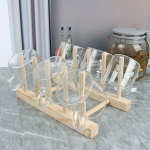 Spring Home ชั้นวางจานไม้ ชั้นวางจาน ที่เก็บแก้ว วางของในครัว อเนกประสงค์ที่ ชั้นวางของในครัว ความสะดวกในการใช้งาน