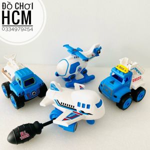 [HCM][LẮP RÁP LOẠI LỚN] Đồ chơi lắp ghép xe cứu thương gồm 4 chiếc có tua vít cho bé thích mô hình xe máy bay trực thăng trò chơi DIY cho bé phát triển trí não