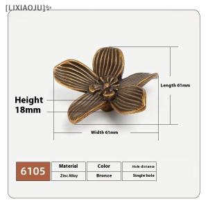 [LIXIAOJU] 1 2Pcs Flower Drawer Handles Creative Petal Kitchen Cabinet Pull Buckle Furniture Wardrobe Door Decor Accessories