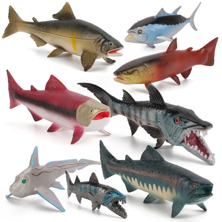♞In Stock Wholesale♞Solid Marine Life Fish Model Salmon Salmon