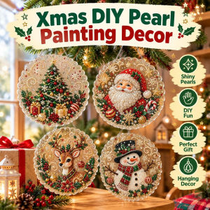 Christmas Acrylic DIY Pearl Painting Santa Snowman Reindeer and Christmas Tree Christmas Decor 20CM