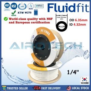 Fluidfit [MADE IN KOREA] 1/4" OD RO Water Tube PE Hose Water Filter Pipe RO Cert NSF 100Meter/ROLL