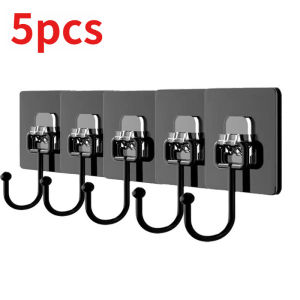 5/10Pcs Hook Transparent Self-Adhesive Wall Hooks Reusable Strong Adhesive Hooks for Smooth Surfaces