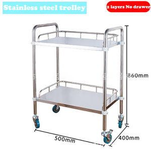 304 stainless steel medical trolley thickened surgical instrument trolley nursing dressing shelf cosmetic surgical instrument trolley