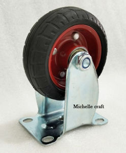 Roda 4 inchi Karet Kembang (Mati/Hidup/Rem/Wheel only) Double bearing+Heavy Duty Roda troli gerobak