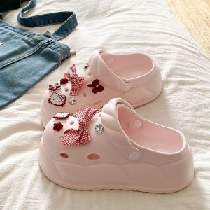 [Free Shipping] Summer Student Campus Commuter Height-Increasing Clogs Casual And Versatile EVA Beach Sandals With A Closed-Toe Design