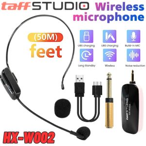 COD CEPAT TaffSTUDIO Microphone Wireless Telinga Jaraj Jauh / Mic Bando Untuk Imam Masjid Terbaik UHF Call Center with Transmitter - HX-W002