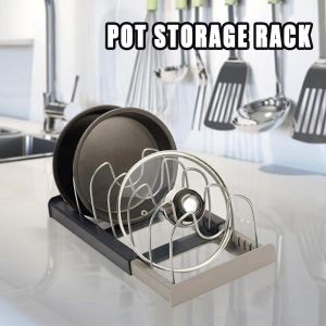 Dividers Adjustable Cookware Pot Lid Shelf Holder Stand Expandable Pan Dish Organizer Rack Storage Tool