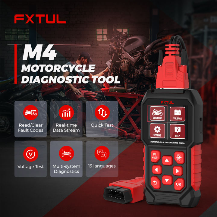 Tps Code Scanner (2024 New) FXTUL M4 Motorcycle Scanner Diagnostic Tool Encoding Keys ...