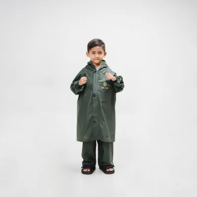 SULTAN Jas Hujan Anak Setelan Jaket Celana Motor Bahan Tebal PVC Mantol Warna Hitam